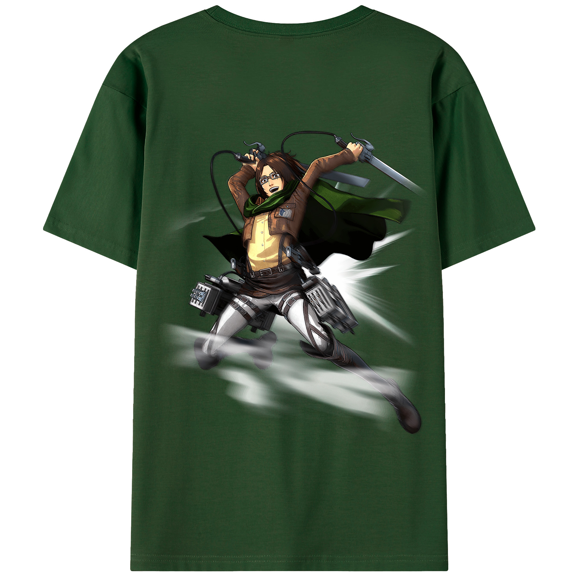 （画像用） 進撃の巨人 ハンジ·ゾエ Attack on Titan Hanji Zoe 綿100％半袖Tシャツ（背面プリント）